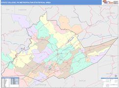 State College Metro Area Digital Map Color Cast Style